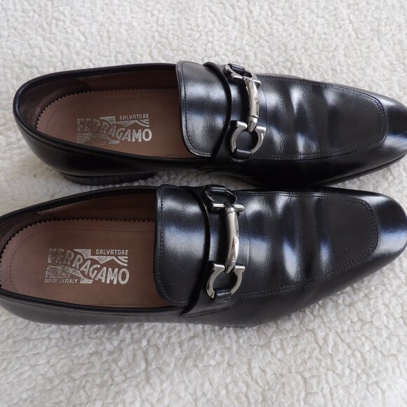 Salvatore Ferragamo"Benford"black men's loafers size 9 2E - Picture 2 of 13